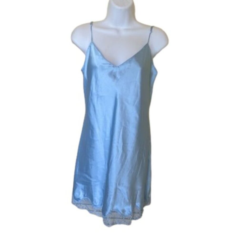 La SENZA Blue Satin Night Gown Size Large - Picture 4 of 4